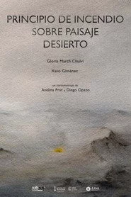 Principio de incendio sobre paisaje desierto