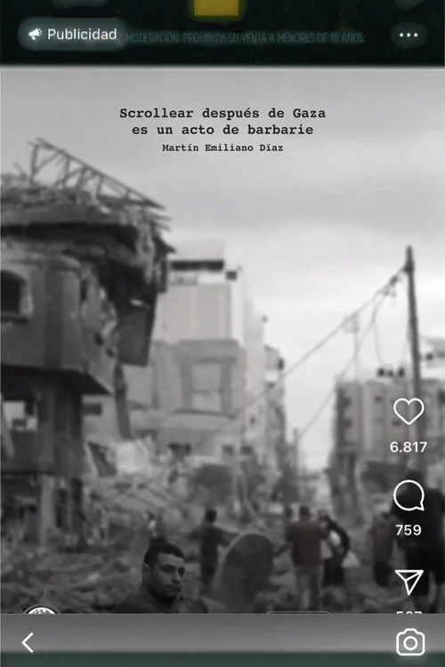 Scrollear después de gaza es un acto de barbarie