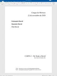 CARTA 1 - De Xoán a David