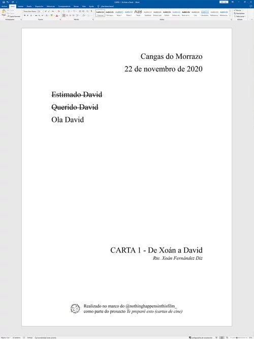 CARTA 1 - De Xoán a David